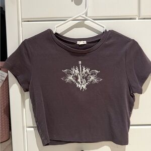 Garage Purple Graphic Crop Top